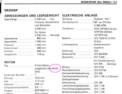 DR 350 Wartungsanleitung